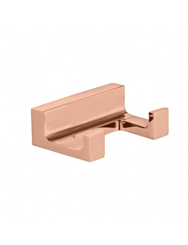 Appendiabiti doppio NIL in ottone oro rosa lucido 6x4,2x2,1 cm