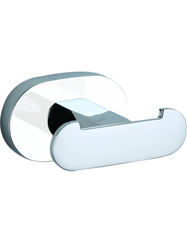 Appendiabiti doppio YUKON in ottone cromato bianco 6 cm