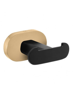 Appendiabiti doppio YUKON in ottone nero oro 6 cm