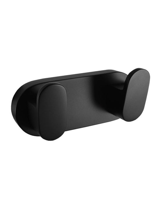 Appendiabiti doppio YUKON in ottone nero opaco 10 cm