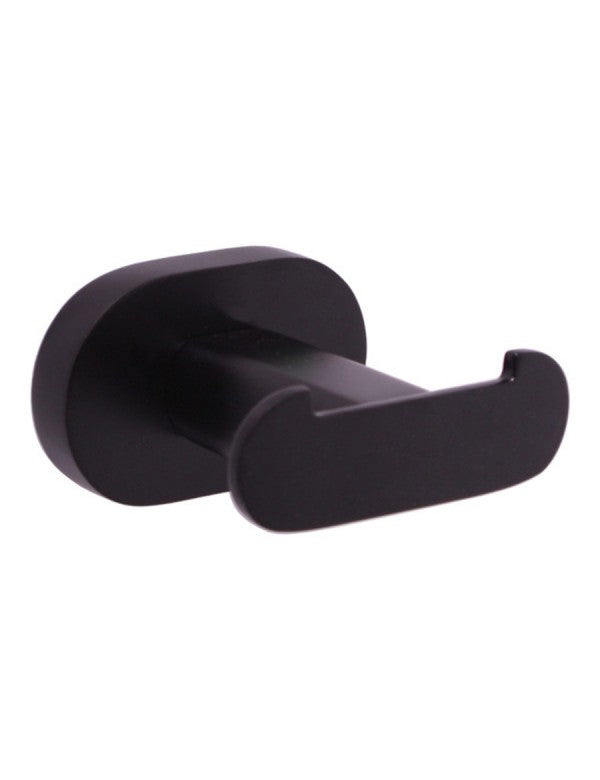 Appendiabiti doppio YUKON in ottone nero opaco 6 cm