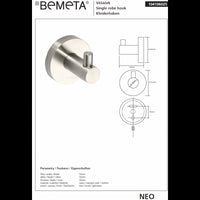 NEO Appendiabiti in acciaio inox 5,5x5,5x6cm