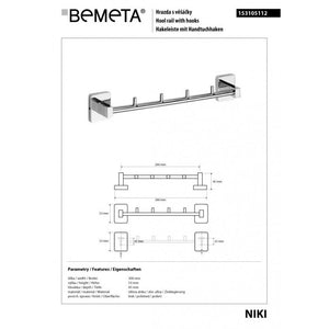 NIKI Appendiabiti quadruplo in zinco 30 x5,3 x4,5 cm