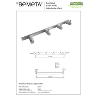 Appendiabiti quadruplo NEO in acciaio inox 27 x2,8 x4 cm