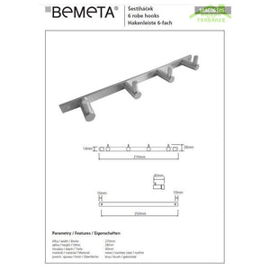 Appendiabiti quadruplo NEO in acciaio inox 27 x2,8 x4 cm