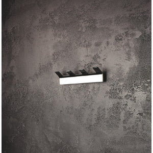 Appendiabiti quadruplo rettangolare SOLO in ottone cromato 20,5 x4,6 x3,3 cm