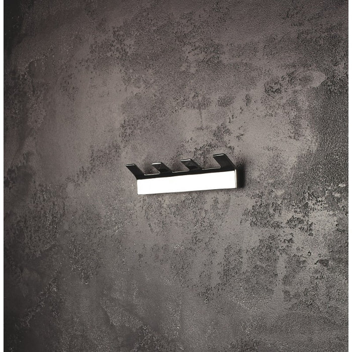 Appendiabiti quadruplo rettangolare SOLO in ottone cromato 20,5 x4,6 x3,3 cm