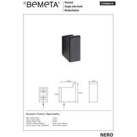 NERO Appendiabiti rettangolare in ottone nero 6,6 x6,6 x7,4 cm