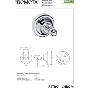 Gancio RETRO in ottone cromato 6,5x6,5x6,5 cm