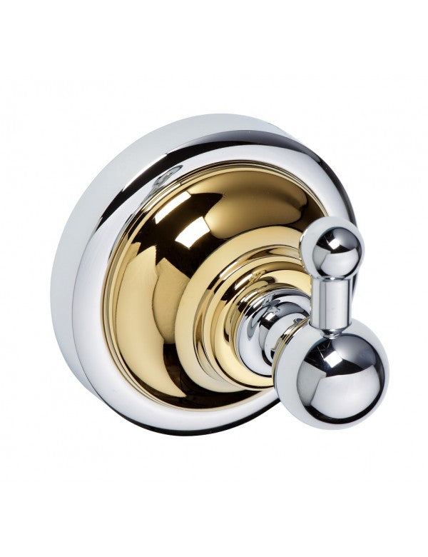 Appendiabiti singolo RETRO in ottone cromo-oro 6,5x6,5x6,5 cm