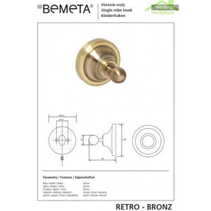 Gancio da parete in ottone RETRO 6,5x6,5x6,5 cm