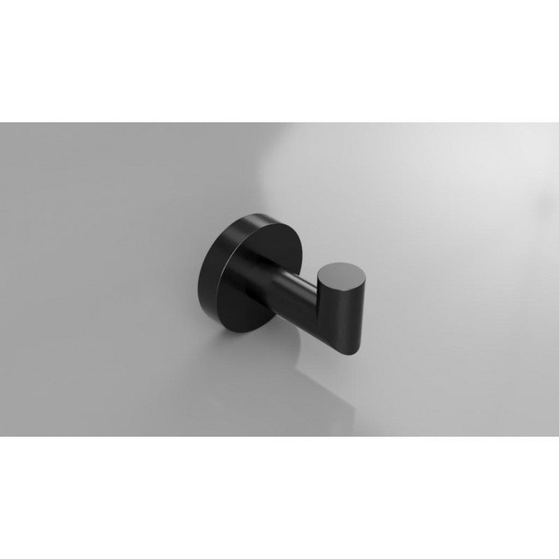 Appendiabiti singolo da parete DARK in ottone nero 5,5cm x 5,5cm x 6,5cm