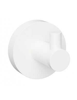 Appendiabiti singolo da parete BIANCO in ottone bianco 5,5cm