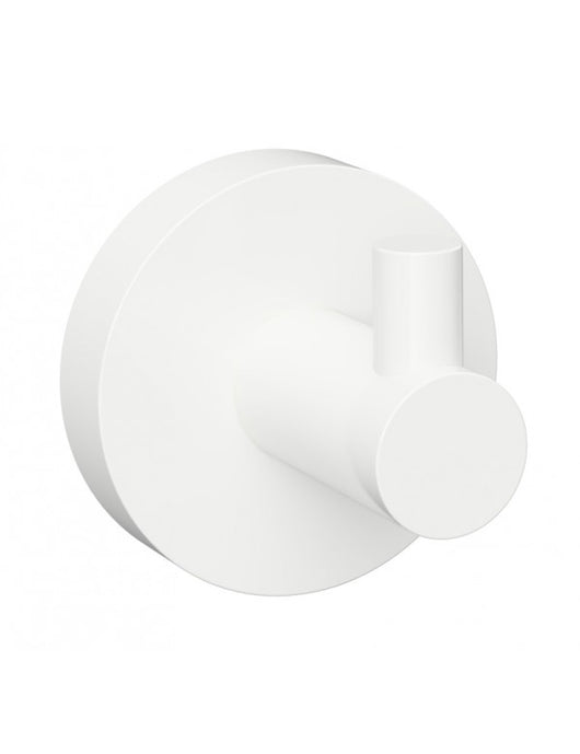 Appendiabiti singolo da parete BIANCO in ottone bianco 5,5cm