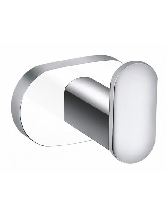 Appendiabiti singolo YUKON in ottone cromato bianco 5,6 cm