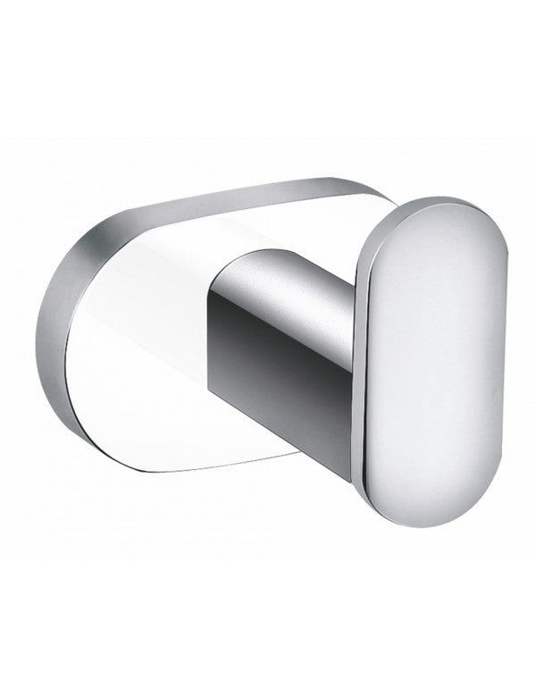 Appendiabiti singolo YUKON in ottone cromato bianco 5,6 cm