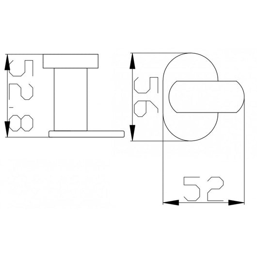 YUKON Appendiabiti Singolo in Ottone Nero Opaco 5,6 cm