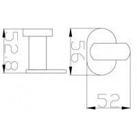 Appendiabiti singolo YUKON in ottone cromato bianco 5,6 cm