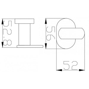 Appendiabiti singolo YUKON in ottone cromato bianco 5,6 cm