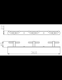Gancio triplo COLORADO in ottone cromato 36 cm