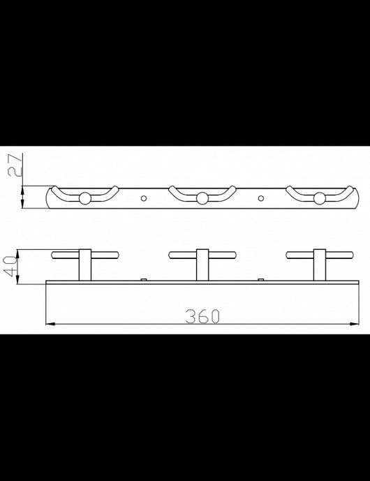 Gancio triplo COLORADO in ottone cromato 36 cm