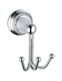 MORAVA Gancio Triplo Cappotto Retrò in Ottone Cromato 11,5x8,2x11,6 cm