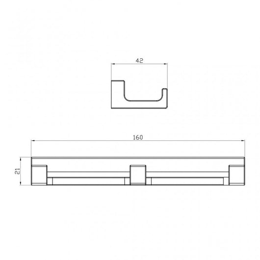 Gancio triplo cappotto NIL in ottone cromato 16x4,2x2,1 cm