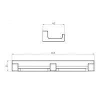 Gancio triplo NIL in ottone dorato spazzolato 16x4,2x2,1 cm