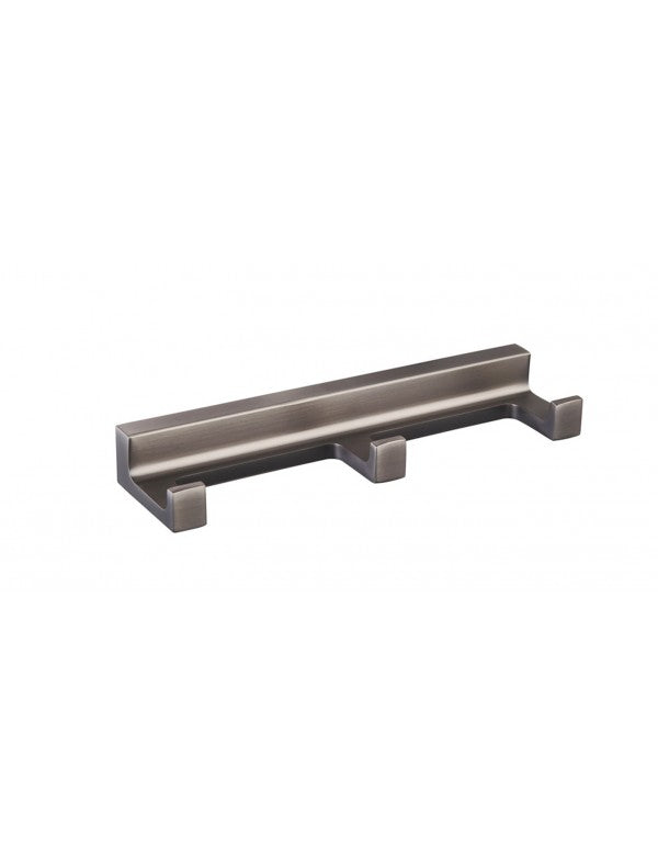 Gancio appendiabiti triplo NIL in metallo grigio ottone 16x4,2x2,1 cm