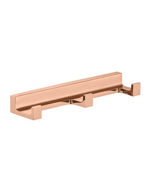 Gancio appendiabiti triplo NIL in ottone oro rosa lucido 16x4,2x2,1 cm