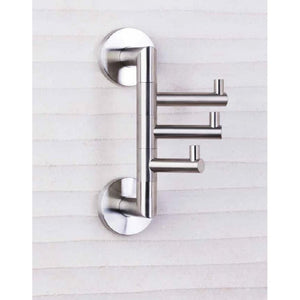 NEO Gancio Cappotto Triplo Rotante in Acciaio Inox 7x19x10cm