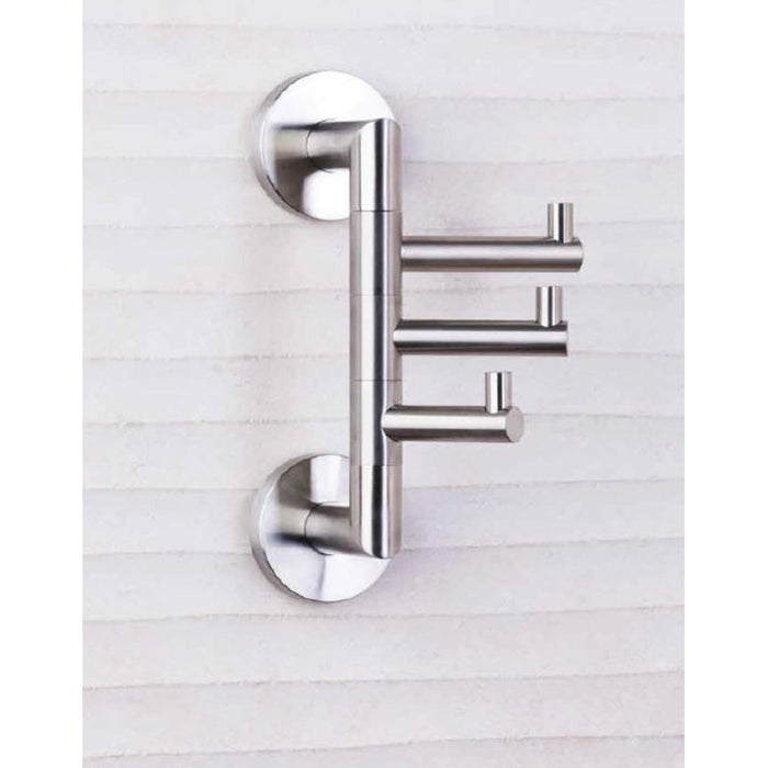 NEO Gancio Cappotto Triplo Rotante in Acciaio Inox 7x19x10cm