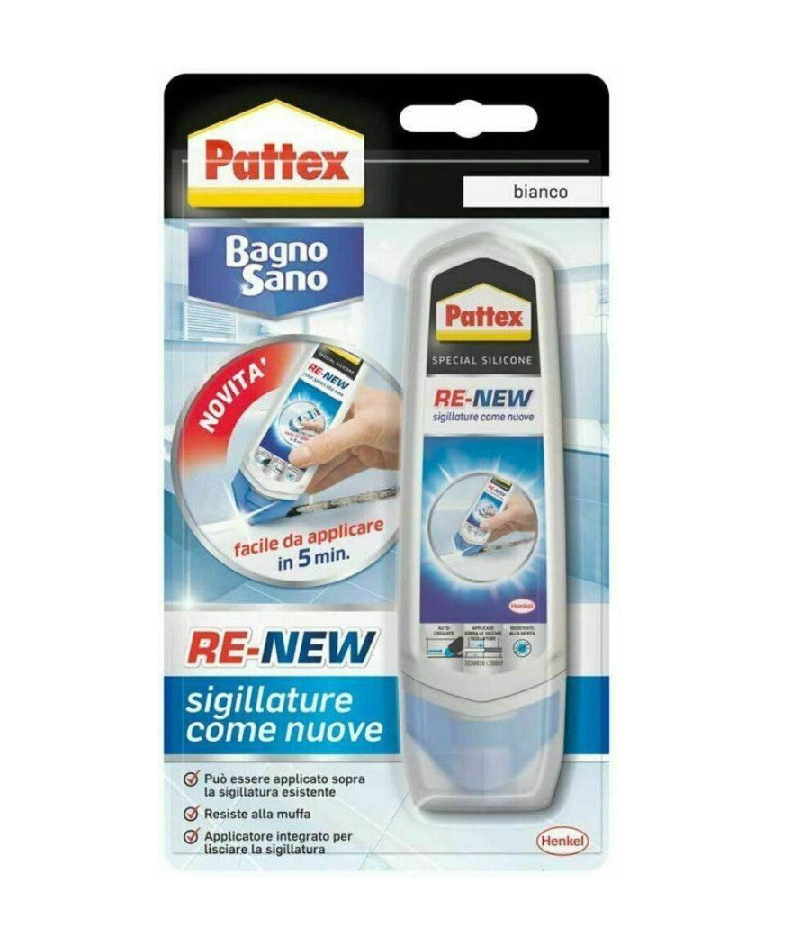 Pattex Bagno Sano Renew Sigillante Bianco Silicone Impermeabile Antimuffa 100 Ml         