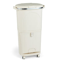 Pattumiera cucina 38l coperchi bidone differenziata 2 secchi rimovibili-Pattumiera contenitore per rifiuti soggiorno Beige