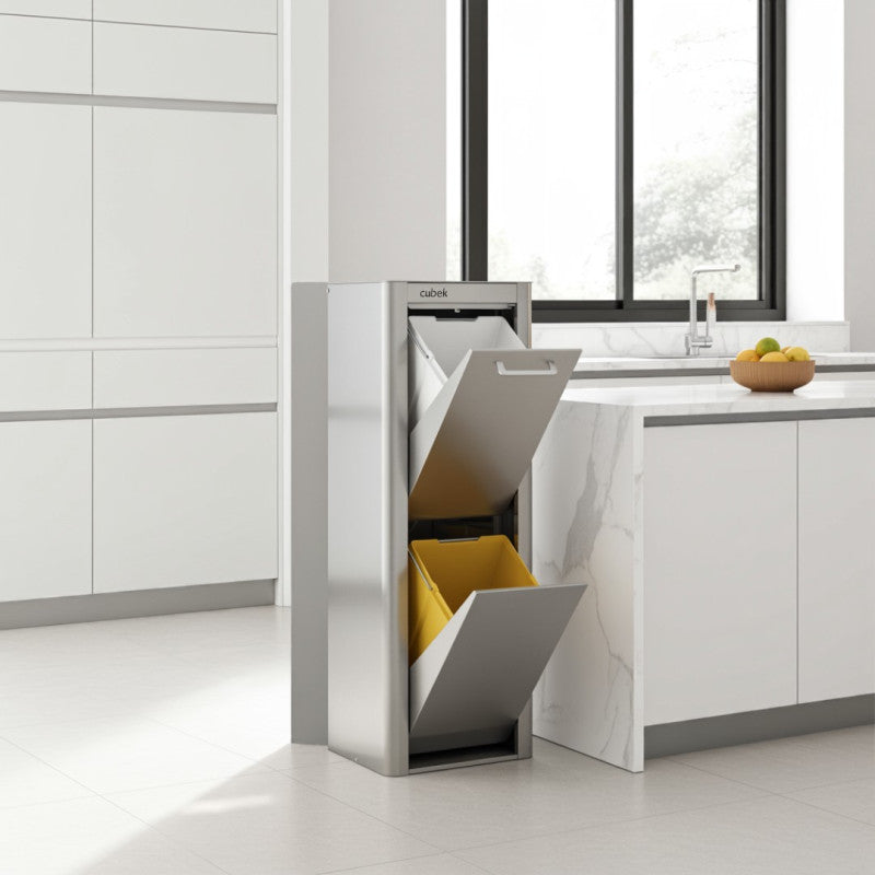 Pattumiera a 2 scomparti per raccolta differenziata, CUBEK