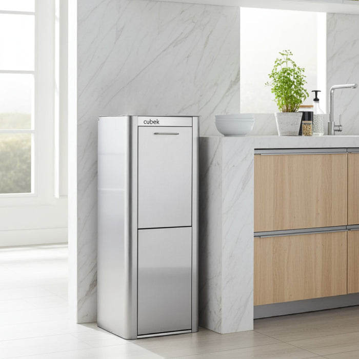 Pattumiera a 2 scomparti per raccolta differenziata, CUBEK