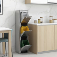 Pattumiera a 3 scomparti per raccolta differenziata, CUBEK