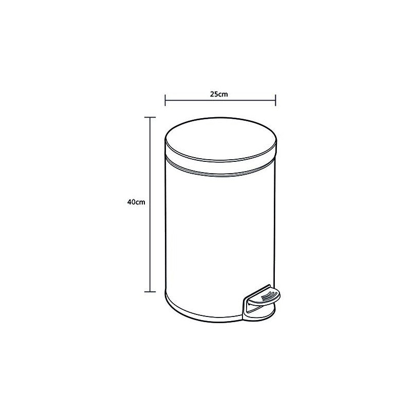 Pattumiera a pedale Vigor, inox 12 litri, 25x40h cm