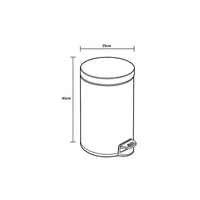 Pattumiera a pedale Vigor, inox 12 litri, 25x40h cm