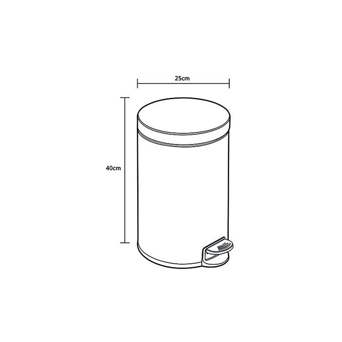 Pattumiera a pedale Vigor, inox 12 litri, 25x40h cm