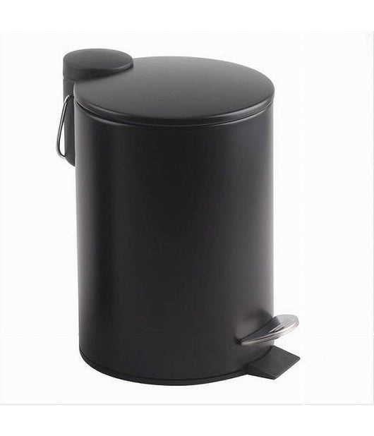 Pattumiera Acciaio A Pedale 3 Lt Bidone Cestino Spazzatura Bagno Casa Nero 87453         