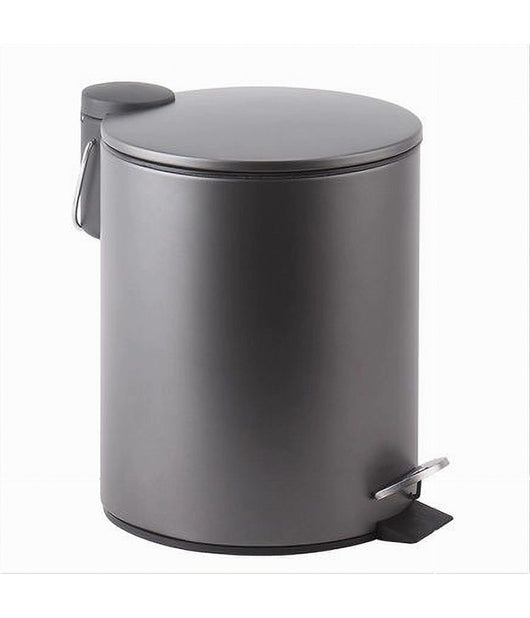 Pattumiera Acciaio Pedale 3 Lt Bidone Cestino Spazzatura Bagno Casa Grigio 87451         