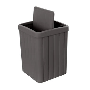 Pattumiera bagno antracite in plastica 10 lt con coperchio basculante Buzz