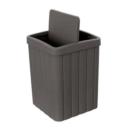 Pattumiera bagno antracite in plastica 10 lt con coperchio basculante Buzz