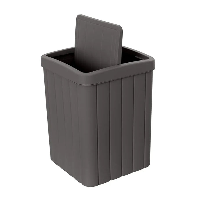 Pattumiera bagno antracite in plastica 10 lt con coperchio basculante Buzz