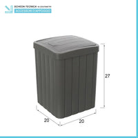 Pattumiera bagno antracite in plastica 10 lt con coperchio basculante Buzz