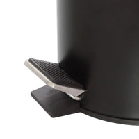 Pattumiera bagno con pedale in acciaio nero opaco e bambù 3 Lt Haiti