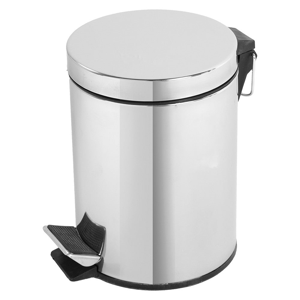 Pattumiera bagno in acciaio cromato 5 Litri salvaspazio