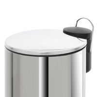 Pattumiera bagno in acciaio cromato con pedale e coperchio slim 3 lt