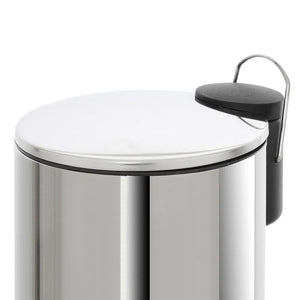 Pattumiera bagno in acciaio cromato con pedale e coperchio slim 3 lt